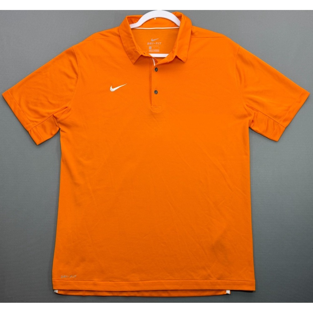 Nike Dri-FIT Team Polo Shirt Orange Short Sleeve Golf Stretch 845830 Men's Large